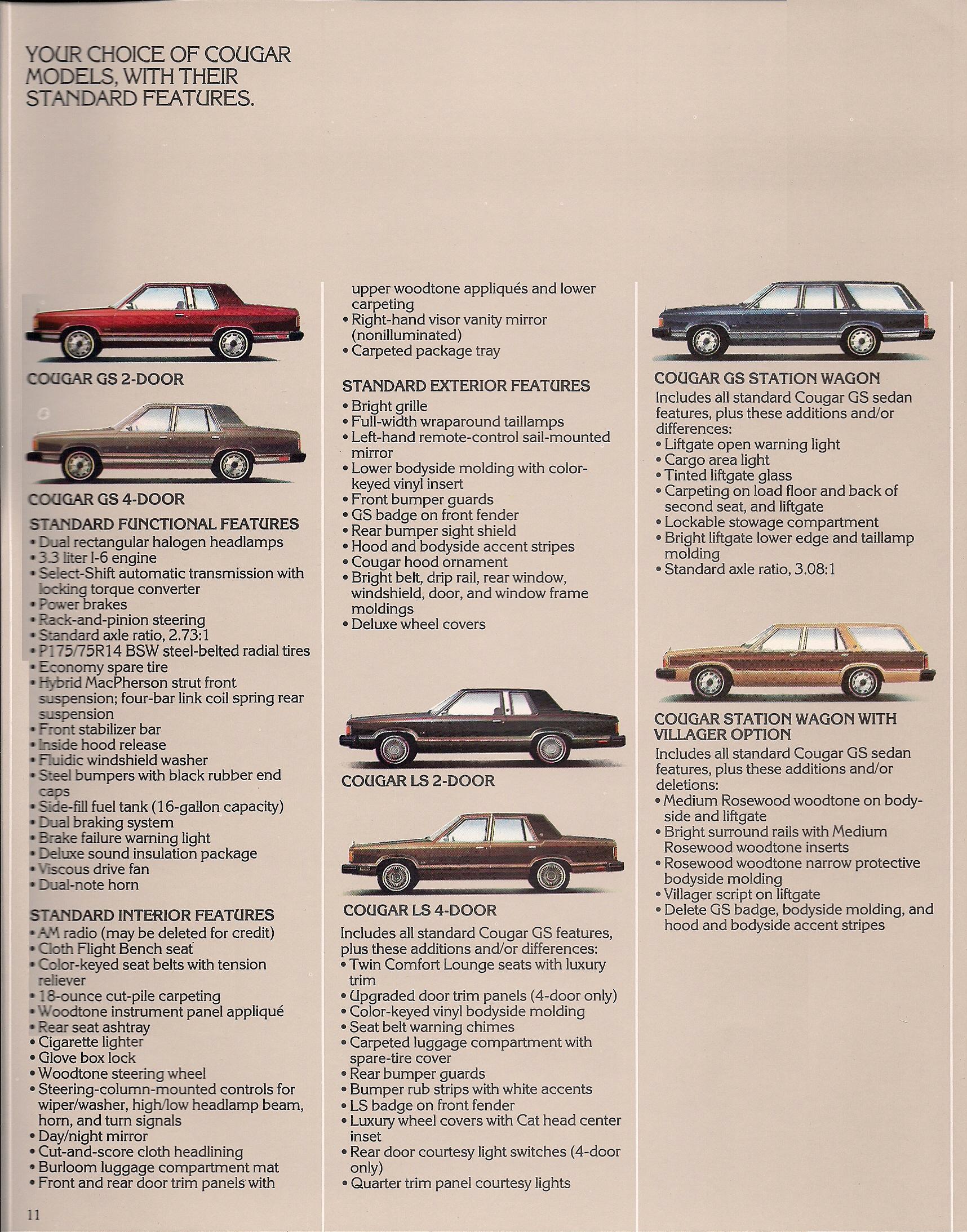 1982 Mercury Cougar Brochure Page 14